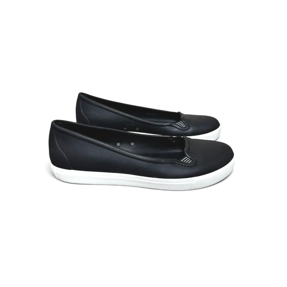 Crocs Women's CitiLane Dual Comfort Slip-On Shoes Flats Size 10 Black White